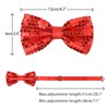 [Elerevyo] Men's Sequin Bow Tie Adjustable Neck Solid Color Bow