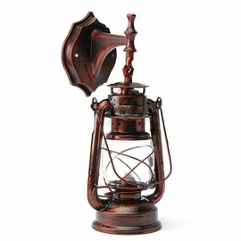 Lantern Wall Sconce Rusty Patina Finish, Exterior Antique Lantern Porch Light Wall Light Fixture Waterproof Lantern Wall Mount Lamp Bronze for House Farmhouse Loft Courtyard Retro Outside Decor