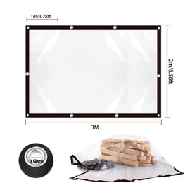 Tarpaulin, Waterproof, Transparent, 2 x 3 m Transparent Tarpaulin, Greenhouse, Pet Hutch Roof, PVC Waterproof Rain Cover, Transparent Tarpaulin, Weatherproof Tarpaulin, Foldable Tarpaulin, Transparent