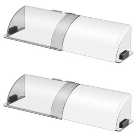 CH24globall Upgrade Clear Adjustable Air Vent Deflector for Vents, Magnetic Heat and Air Deflecot with Strong Magnet, Easy Adjust Between 10" to 14", Vent Cover for Floor, Ceiling (Clear-2Pack)