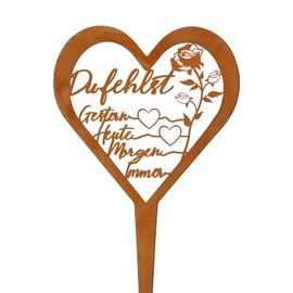 Cosswe Grabstecker Herz Grabschmuck Grabdekoration Trauerdekoration Metall Grabstecker mit Spruch Grabschmuck für Gärten Höfe Friedhofsdeko Erinnerungen(02)