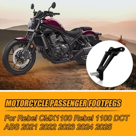 Rebel 1100 Foot Pegs - Motorcycle Footrests Passenger Footpegs Seat Pegs for Rebel 1100 CMX 1100 DCT 2021 2022 2023 2024 2025,Black