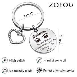 ZQEOU Esthetician Appreciation Gifts Graduation Jewelry For Beauty School Student Keychain Beautician Christmas Jewelry Esthetician Practitioner Gift Makeup Lover Keychain Aesthetic Graduates Jewelry