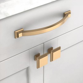 Asidrama 10 Pack 5 Inch(128mm) Champagne Bronze Kitchen Cabinet Handles, Brushed Brass Cabinet Pulls Gold Kitchen Cabinet Hardware for Cupboard Drawer Pulls Dresser Handles