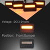 ZDEERAOTO 4pc Smoked Housing Amber LED Front Grille Lights DRL