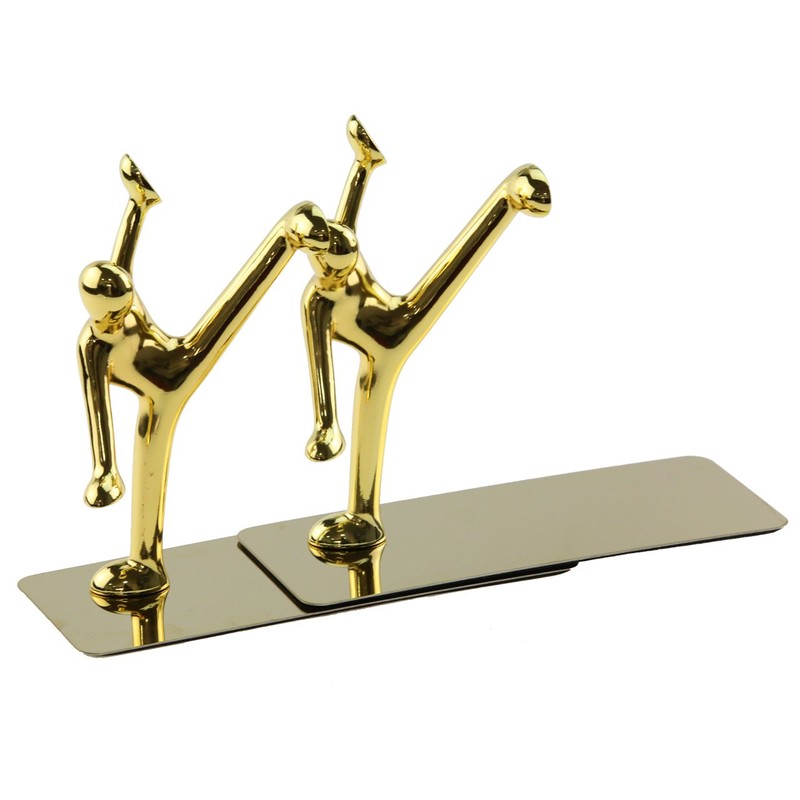 Stainless Steel Kung Fu Man Book Ends Heavy Duty Bookend
