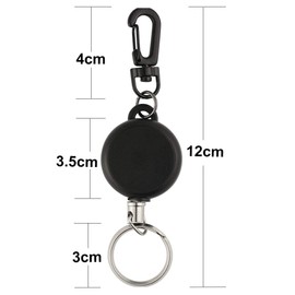 KUUQA 2 Pieces Heavy Duty Retractable Key Chain Badge Reel Clips with 60cm/ 23.6 Inches Steel Wire Rope
