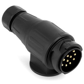 QWORK® 13 Pin Trailer Plug Waterproof 12V Plug 13 Pin Plug for Trucks, Vans, Motorhomes, Tractors, Boats and Trucks