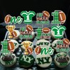 24Pcs First Year Down Football Birthday Party Cupcake Topper Football
