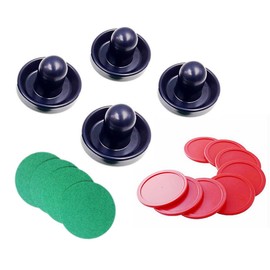 JZK Air Hockey Table Felt Slider Set, 4 Pieces 96 mm Sliders + 4 Pieces 94 mm Felts + 8 Pieces Pucks, Birthday Gifts for Children and Adults, Party Bag Fillers