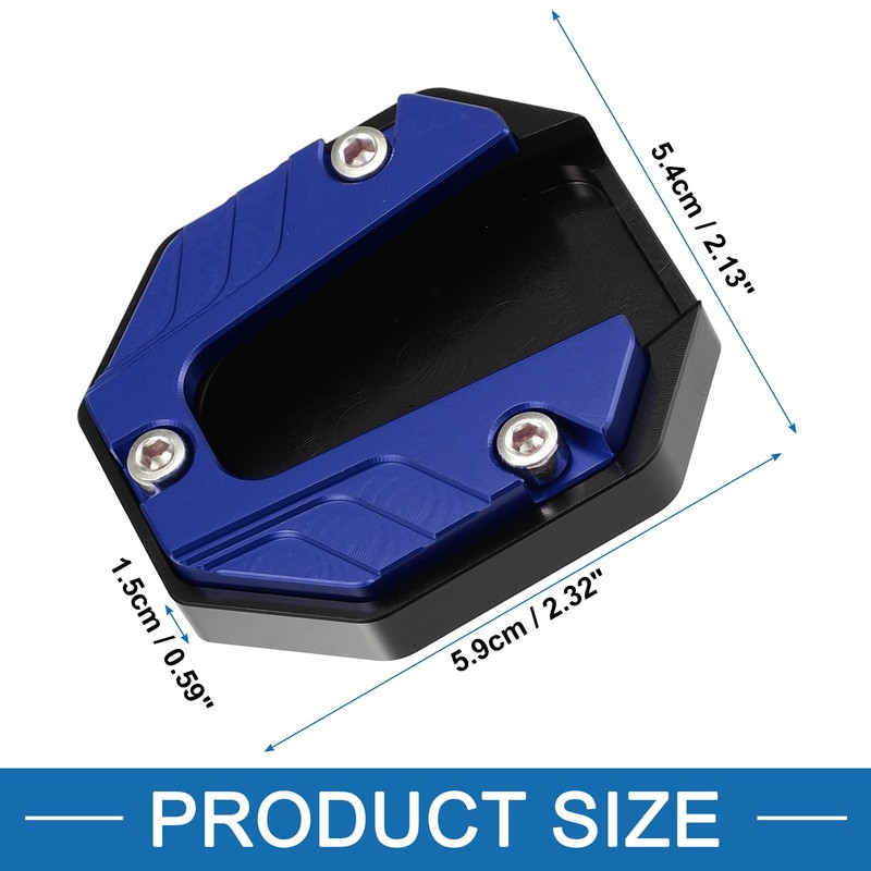 A ABSOPRO Universal Motorcycle Kickstand Pad CNC Side Stand Aluminum