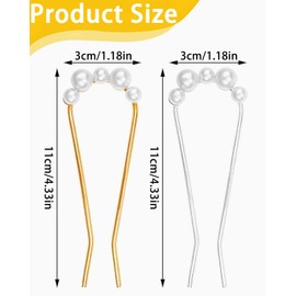 ZEXIJOW 2 Stücke Perlen Haarnadel,Hochzeit Haarnadeln mit Perlen Clips Brautjungfer Haarschmuck für Frauen Mädchen,Hochzeit