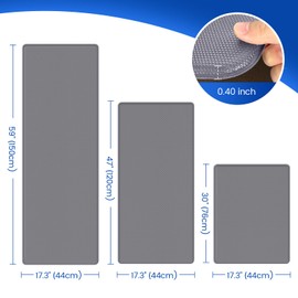 KitchenClouds Kitchen Mats for Floor,3PCS Kitchen Rugs,Non Slip Anti Fatigue Mats for Kitchen Floor,Waterproof Kitchen Sink Mat,Cushioned Standing and Comfort Mats for Office,Grey