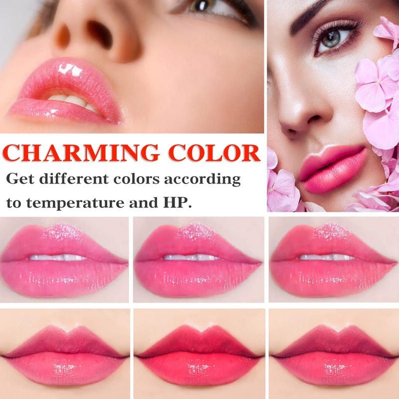 LZYLLS 2 Pack Crystal Jelly Flower Lipstick,Magic Temperature Color Change