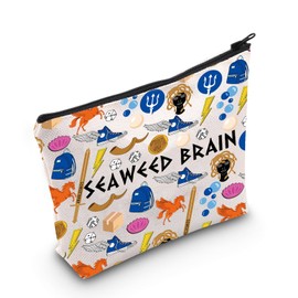 MYSOMY Percy Seaweed Brain The Lightning Thief Cosmetic Bag Percy Riptide Sword Bag Heroes of Olympus Bag Book Lover Gift, Seaweed Brain Bag3, Modern