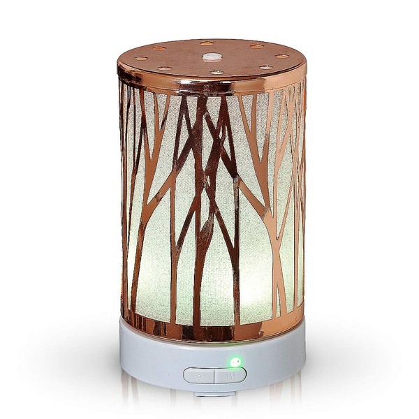 AROMAR Essential Ultrasonic Oil Diffuser Cool Mist humidifier & Aromatherapy - Metallic finish Diffusers for Essential Oils with Auto Shut-Off and 7 colors LED for any Space 100ml. -Copper Prosperity-