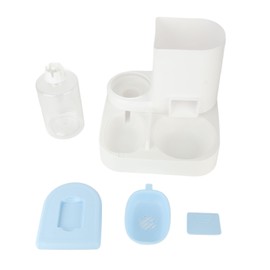 Pet Water and Food Bowls Set Large Capacity Automatic Pet Food and Water Dispenser Double Dog Cat Bowls Blue