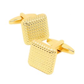 Jonwo Square Metal Men's Cufflinks Silver/Gold Plated/Black and Rose Gold Plated Men's Cufflinks Wedding Shirt Party Birthday Anniversary Dress, Brass, No Gemstone