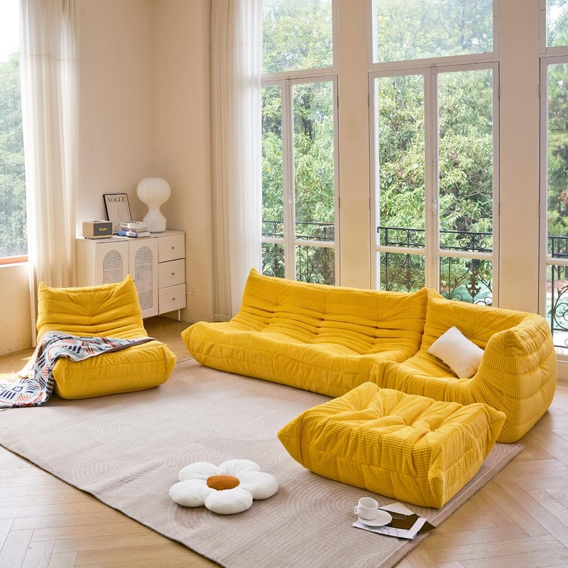 N&V Ottoman for Fireside Chair and Sofa, Soft Premium Corduroy