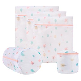 Yonchic Mesh Laundry Bag, Durable Laundry Bags with Premium Zipper, 5-Piece Washing Machine Wash Bags for Delicates Blouse, Hosiery, Baby Clothes, Travel Organization Bag (Trees)