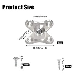 Dfuqanb Pack of 15 Removable Corner Braces, L Corner Brace Right Angle, Removable Corner Brace with 60 Screws, Removable Corner Brace for Furniture, Tables, Chairs, Bookshelves (Galvanised)