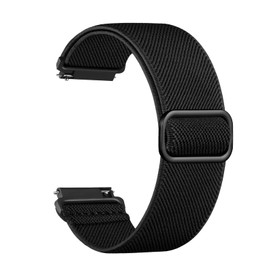 Maledan 18mm Watch Strap Compatible with Garmin - Elastic Straps for Garmin Venu 3S Strap - Nylon Sport Loop Band for Venu 2S Vivoactive 4S Forerunner 265S Forerunner 255S for Women Men, Black