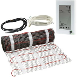 EconoHome Under Floor Heating System Insulated Floor Tile Heating Mat Digital Thermostat - 25 SQF+GFCI Thermostat