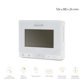 Garza Heron Programmable Digital Thermostat for Boiler and Heating Chronothermostat Touch Temperature Controller, White, 20 x 80 x 120 milímetros