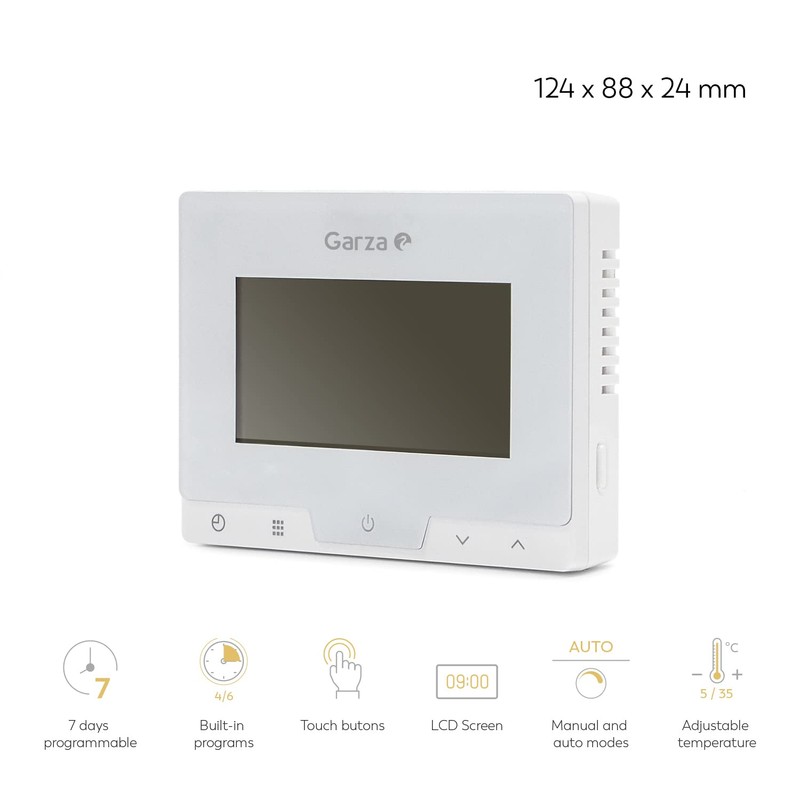 Garza Heron Programmable Digital Thermostat for Boiler and Heating Chronothermostat