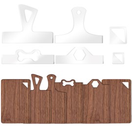 Betagt 6 Pcs Router Templates, Charcuterie Board Handle Template, Acrylic Templates for Woodworking, Cutting Board Template Woodworking Tracing Stencils Guide Tool for Kitchen (Style 4)