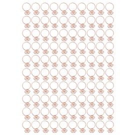 100Pcs Cute Paper Clips Ring Style Anti Slip Sturdy Electroplated Metal Fancy Paperclips for Family Office School Rose Gold