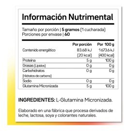 Glutamina Polvo Pura Primet 300g De L Glutamine 60 Porciones Sabor Sin sabor