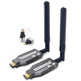Wireless HDMI Transmitter and Receiver,492ft/150m 4K Decode 1080P Output Plug&Play 2.4G/5.8G Portable HDMI Wireless for Video and Audio to Monitor from PC/TV Box/Projector1