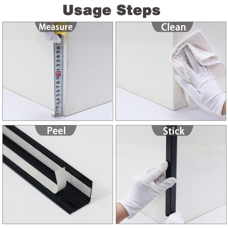 Coengwui Aluminum Corner Guards, Peel and Stick L-Shaped Molding Trim