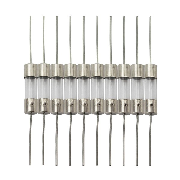 Tegg 10pcs 5x20mm Glass Cartridge Axial Lead Fuse Resistor Insurance