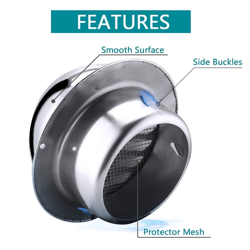 HG Power 304 Stainless Steel Air Vent Round Grille Ventilation