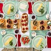 AKONE 125 Piece Sage Green Party Tableware Set for 25