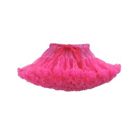 tortoiserabbit Baby Girls Tutu Skirt Princess Fluffy Soft Chiffon Ballet Birthday Party Pettiskirt Hot Pink S