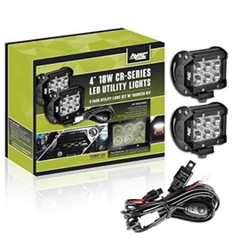 AVEC 2X 4in. 18w LED Utility Fog Light Kit with Wiring Harness Work Lights