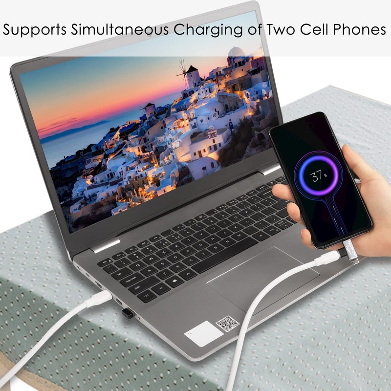 QIANRENON 2 in 1 USB C Charger Splitter Adapter Type