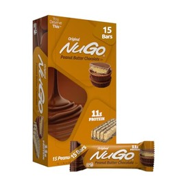 NuGo Protein Bar, Peanut Butter, 11g Protein, 170 Calories, Gluten Free, 15 Count