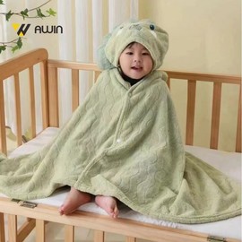 Awin Cute Dinosaur Character Bathrobe with Highly Absorbent Coral Fleece 70*140/Lion 4ea