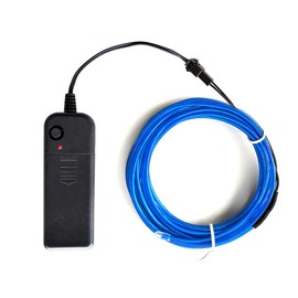 El Wire,Electroluminiscencia de flash de luz de neón azul de 5 m, utilizado para diseño de bricolaje, varias decoraciones de fiestas navideñas (5 m, 1 unidad-azul)