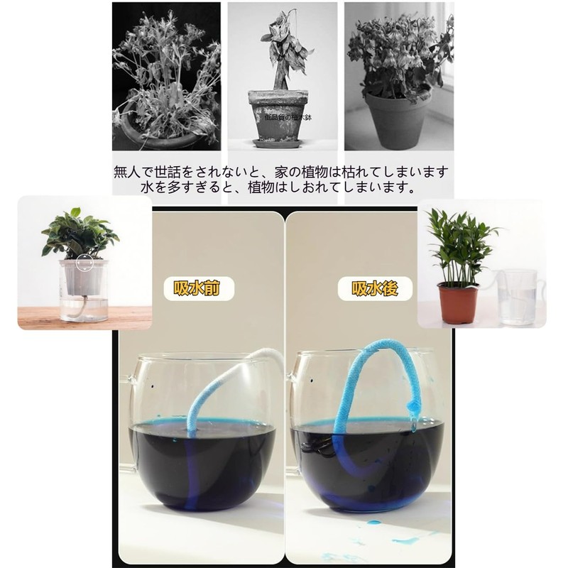 Watering Time Automatic Watering Cotton Rope, Hydroponic Cultivation, Planter, Vacation,