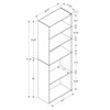 Monarch Specialties BOOKCASE-72 H/DARK TAUPE WITH 5 SHELVES Bookcase, Brown