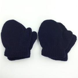 2 pares de guantes de invierno para bebés y niñas, Paquete de 2 Azul Marino, X-Small