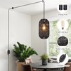 Ruzectt Ruzectt Plug in Pendant Light Rattan Hanging Lights with