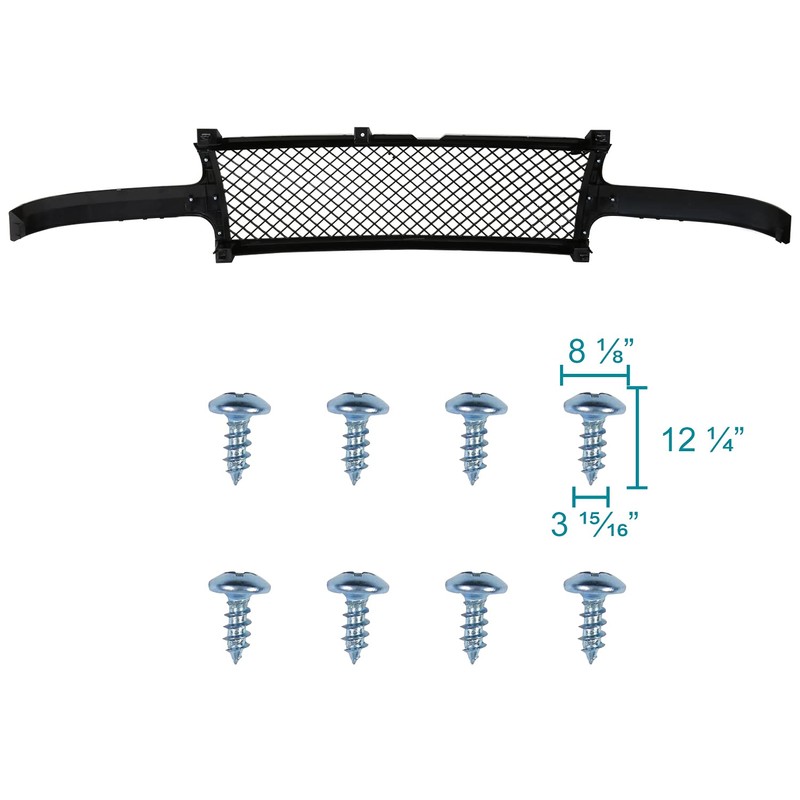 Spec-D Tuning Glossy Black Honeycomb Mesh Front Hood Grille Compatible