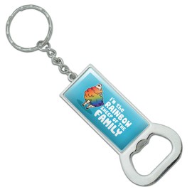 I'm The Rainbow Sheep of the Family Gay Pride Keychain Rectangle Chrome Plated Metal Bottle Cap Opener