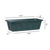 Novelty 203459 Poly-Pro Plastic Flower Box Planter, Hunter Green, 18-Inch
